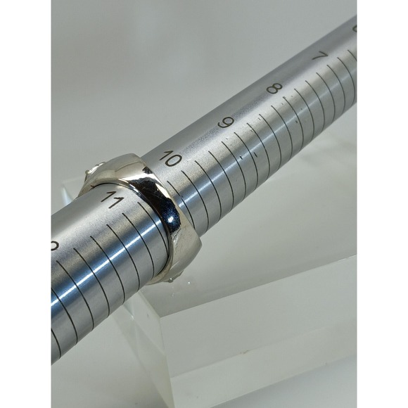 Vintage Ring Size 10.5 Silver Tone White Gold GP Red CZ Cocktail New-Old-Stock - Picture 11 of 11